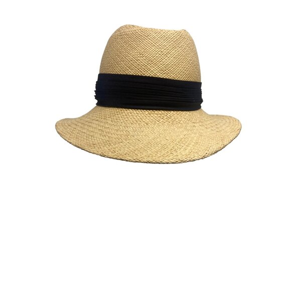 Betmar Straw Fedora Hat With Black Band For Men & Women - Picture 1 of 10